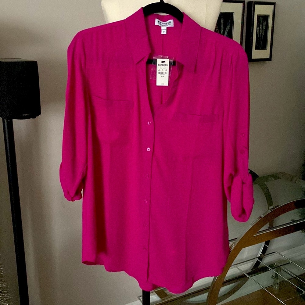 Express – The Portofino Shirt. – L Dark Pink